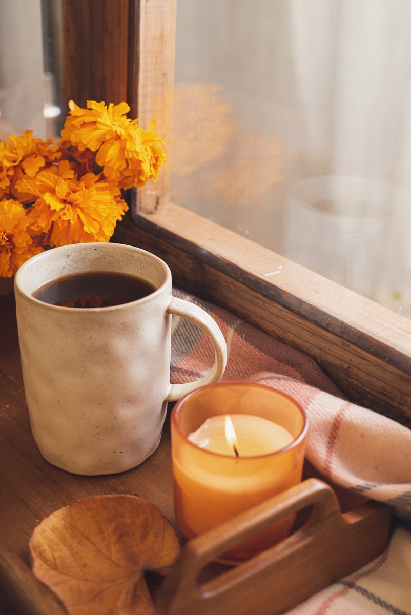 Autumn Coffee and Candle